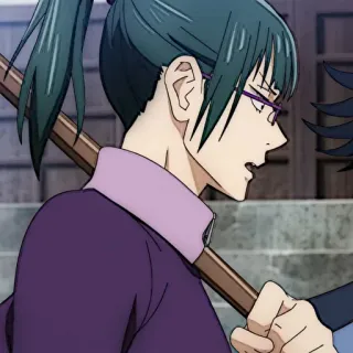 💫 515d971b Maki Zenin Jujutsu Kaisen Anime, Jujutsu Kaisen, Maki Zenin, Kampfsport, Waffe, Mädchen telegram sticker