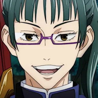 💫 62e64e72 Maki Zenin Jujutsu Kaisen Anime, Manga, Charakter, Porträt, Brille, Maki, Jujutsu Kaisen telegram sticker