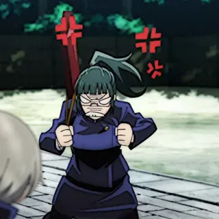 💫 755fc9ae Maki Zenin Jujutsu Kaisen Anime, Wut, Waffe, Maki Zenin, Schwert, Stark, Kämpfen, Kampfsport telegram sticker