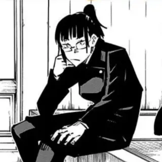 🥢 e6fe4c2a Maki Zenin Jujutsu Kaisen Anime, Manga, Jujutsu Kaisen, Maki Zenin, Okulary, Postać telegram sticker