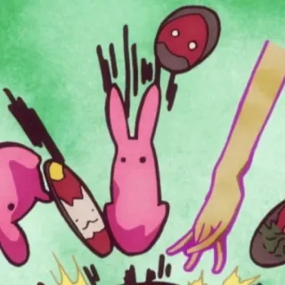 🎟 473a6786 Anime, Kartun, Kelinci, Merah muda, Lucu, Jepang, Berwarna telegram sticker