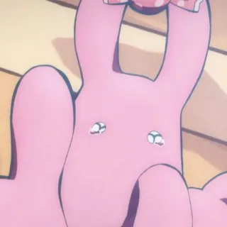 🍧 56a8db50 merah muda, kelinci, imut, mainan, boneka, kawaii, binatang telegram sticker