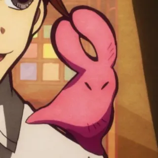 🍡 c5918e64 Mokke Toilet-Bound Hanako-kun Mokke, kelinci merah muda, Toilet-Bound Hanako-kun, anime, imut, stiker telegram sticker