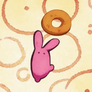 🍧 cebb9ae5 donat, merah muda, kelinci, makanan, imut telegram sticker