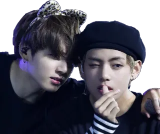 💋 bffc4f5f kpop, bts, jungkook, taehyung, v, idol telegram sticker