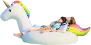 💞 cf6f371c Einhorn, Luftmatratze, Pool, Regenbogen, Sommer telegram sticker