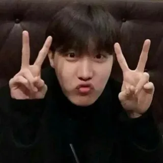 🍁 93181328 damai, kpop, senyum, simbol perdamaian, imut telegram sticker