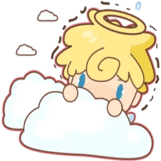 😶 a37df9a8 malaikat, awan, imut, kartun, halo whatsapp sticker
