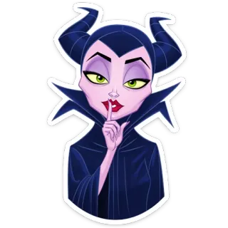 🤫 05c7abc4 Maleficent Malefica, Disney, cattivo, personaggio, magia, cartone animato telegram sticker