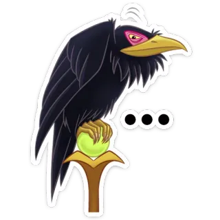 🦅 b3b462a6 ... uccello, corvo, malvagio, cartone animato telegram sticker