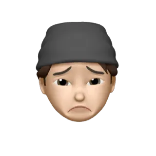 🕷 70724826 อิโมจิ, อวตาร, เศร้า, อารมณ์เสีย, หมวกบีนนี่, เบะปาก telegram sticker