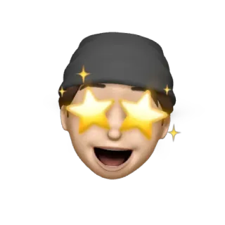 🕷 f9bf2a75 อิโมจิ, ตาเป็นประกาย, มีความสุข, หมวกบีนนี่, อวตาร telegram sticker