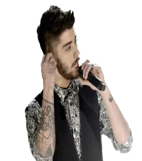 🎤 83e1fe90 Zayn Malik Zayn Malik, piosenkarz, celebryta, gwiazda pop, tatuaż telegram sticker