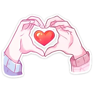 🫶 8228763e 心, 爱, 手, 比心, 情人节, 手势, 爱意 telegram sticker