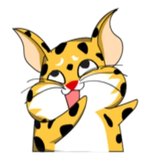 🎧 d744703a ヒョウ, 漫画, 動物, 猫, 可愛い, 面白い, ステッカー telegram sticker