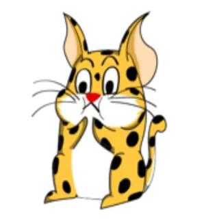 😯 e21cc559 漫画, 動物, 哺乳類, 猫, ネコ科, 斑点, イラスト, かわいい telegram sticker