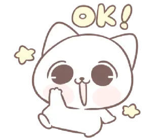 🆗 0afd46d3 OK! chat, ok, mignon, emoji, dessin animé, étoiles, positif telegram sticker