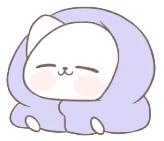 🥰 32e11078 chat, mignon, animal, kawaii, dessin animé, endormi telegram sticker