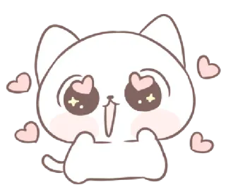 😻 3a5fb816 chat, mignon, coeurs, kawaii, autocollant, animal, amour telegram sticker
