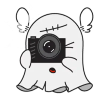 📸 fbf61554 ghost, camera, photography, cartoon, sticker telegram sticker