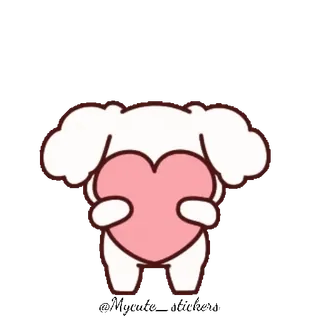 🐶 b259b18c Cuore, Amore, Carino, Cane, Saluto whatsapp sticker