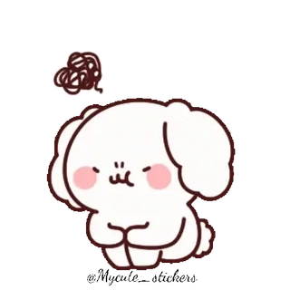 👧 ca0bf1e1 carino, cane, triste, cartone animato, emoji, adesivo whatsapp sticker