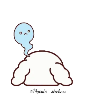 🐶 e15057e7 fantasma, nuvola, carino, spaventoso, cartone animato, adesivo whatsapp sticker