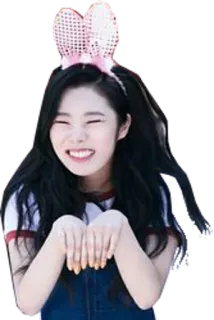 🐰 44576ba6 chica, conejo, sonrisa, lindo, orejas, feliz whatsapp sticker