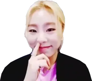 👃 56e3eec8 mujer, dedo, nariz, retrato, lindo, persona whatsapp sticker