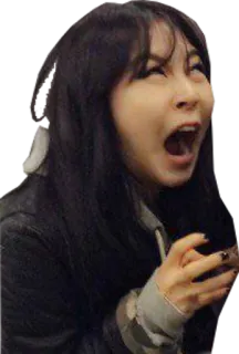 😫 77468b24 gracioso, meme, grito, mujer, impactada, expresión whatsapp sticker