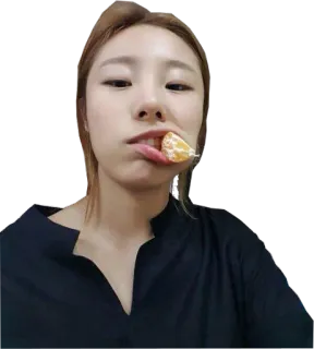 🤤 8167d3e5 mujer, naranja, comida, retrato, fruta, cara whatsapp sticker