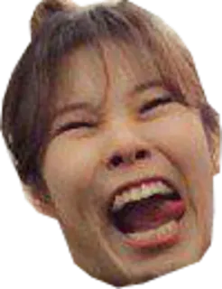 😂 92068914 expresión facial, cara graciosa, tonto, persona, mujer whatsapp sticker