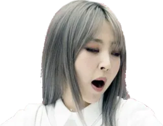 😮 95053b3c mujer, bostezo, somnoliento, expresión, cansada, retrato whatsapp sticker