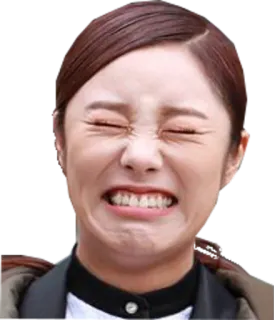 😆 b542adb0 mujer, expresión, mueca, cara, persona, asiática whatsapp sticker