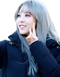 ✌ f6b1a373 mujer, signo de paz, chica, retrato, sonrisa, coreano/a whatsapp sticker