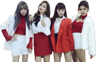 👩 12a7e63c kpop, เพลง, ผู้หญิง, วง, สีแดง, สีขาว telegram sticker