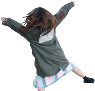 🤣 1a049169 คน, ผู้หญิง, กระโดด, เสื้อแจ็คเก็ต, กระโปรง, แฟชั่น telegram sticker