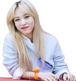 😏 c6b01c0b ผู้หญิง, ผมบลอนด์, บุคคล, เกาหลี, ยิ้ม, ภาพเหมือน telegram sticker