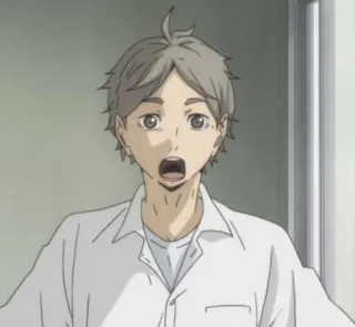 😲 3b1291b7 Koushi Sugawara Haikyuu!! Anime, Sugawara, Haikyuu, Mangá, Desenho animado, Personagem telegram sticker