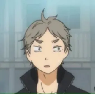 😒 3bbac64e Sugawara Koushi Haikyuu!! Anime, Haikyuu, Sugawara, Koushi, chocado, expressão telegram sticker