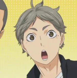 😯 53879455 Koshi Sugawara Haikyuu!! Anime, Haikyuu, Koshi Sugawara, Chocado, Sugawara, Desenho animado, Surpreso telegram sticker