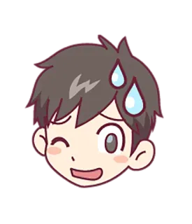 😅 b282c3c9 Anime, Anak laki-laki, Keringat, Khawatir, Karakter whatsapp sticker