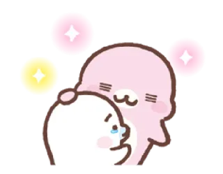 💝 1d58bee6 可愛い, カワイイ, アザラシ, ハグ, 友情, 愛, 愛情 telegram sticker