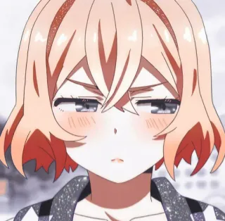 💗 73c8b064 애니메이션, 캐릭터, 여자, 표정, 능글 telegram sticker