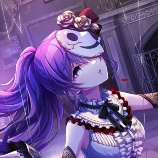 🔮 2e35bf99 애니메이션, 소녀, 마스크, 장미, 인형 telegram sticker