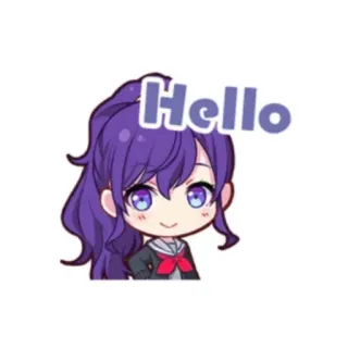 🔮 f6362482 Hello 애니메이션, 치비, 안녕, 인사, 귀여운 telegram sticker