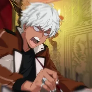 💸 12081f85 Mammon Obey Me! Anime, Iblis, Marah, Reaksi, Mammon, Obey Me! whatsapp sticker