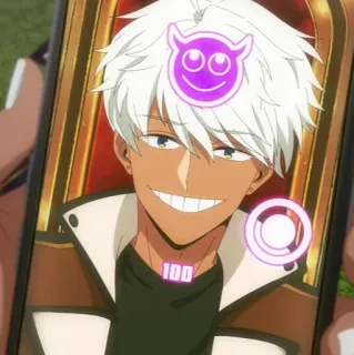 💸 931e09c4 100 Anime, Iblis, Pria, Karakter, Senyum whatsapp sticker