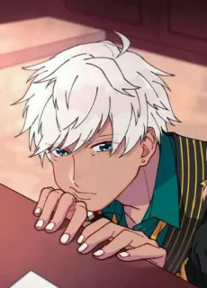 🥺 945e0457 Mammon Obey Me! Anime, Mammon, Obey Me, Otome, Spielcharakter, weißes Haar telegram sticker