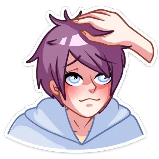 ☺️ 08392e13 Аниме, Мультфильм, Милый, Погладить по голове, Нежность whatsapp sticker